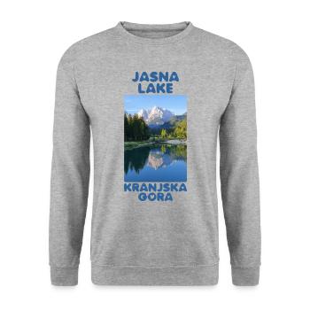 Slovenia Gift Kranjska Gora Jasna Lake - Unisex Sweatshirt - salt & pepper - Front - Alina (178cm) & Michal (187cm)