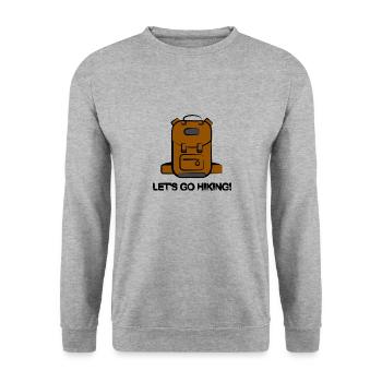lets go hiking - Unisex Pullover - Weißgrau meliert - Vorne - Alina (178cm) & Michal (187cm)