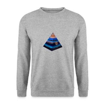 Runen Pyramide - Unisex Pullover - Weißgrau meliert - Vorne - Alina (178cm) & Michal (187cm)