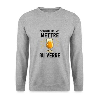 Me Mettre Au Verres Humour Apéro Homme Et Femme - Sweat-shirt Unisexe - gris chiné - Devant - Alina (178cm) & Michal (187cm)
