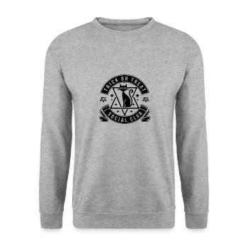 Halloween | Trick or Treat Social Club - Unisex Sweatshirt - salt & pepper - Front - Alina (178cm) & Michal (187cm)