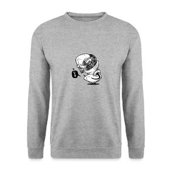 money bot - Unisex Sweatshirt - salt & pepper - Front - Alina (178cm) & Michal (187cm)
