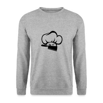 Kitchen bull - Unisex Sweatshirt - salt & pepper - Front - Alina (178cm) & Michal (187cm)
