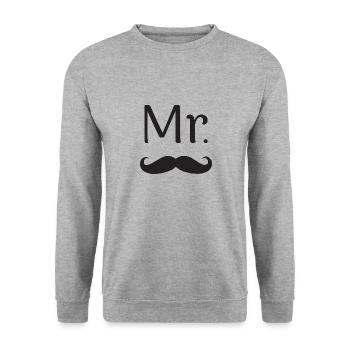 MR. MISTER MAN BEARD - Unisex Sweatshirt - salt & pepper - Front - Alina (178cm) & Michal (187cm)