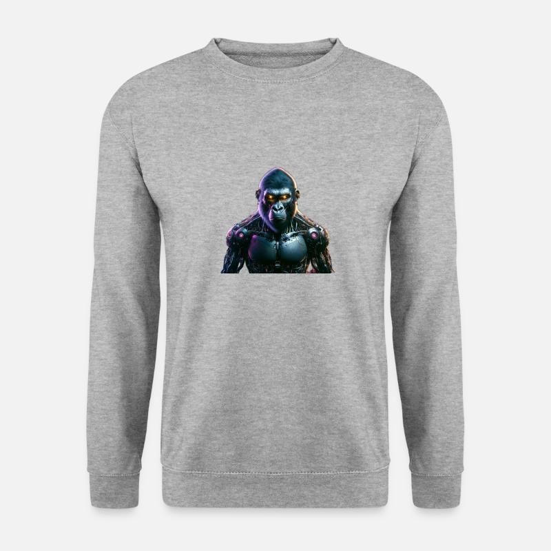 Zunkunfts Affe - Unisex Pullover - Weißgrau meliert