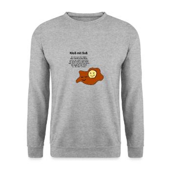 Kloß mit Soß - Unisex Pullover - Weißgrau meliert - Vorne - Alina (178cm) & Michal (187cm)