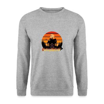 Vintage d’Halloween - Sweat-shirt Unisexe - gris chiné - Devant - Alina (178cm) & Michal (187cm)