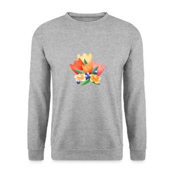 Colorful spring flowers - Unisex Sweatshirt - salt & pepper - Front - Alina (178cm) & Michal (187cm)