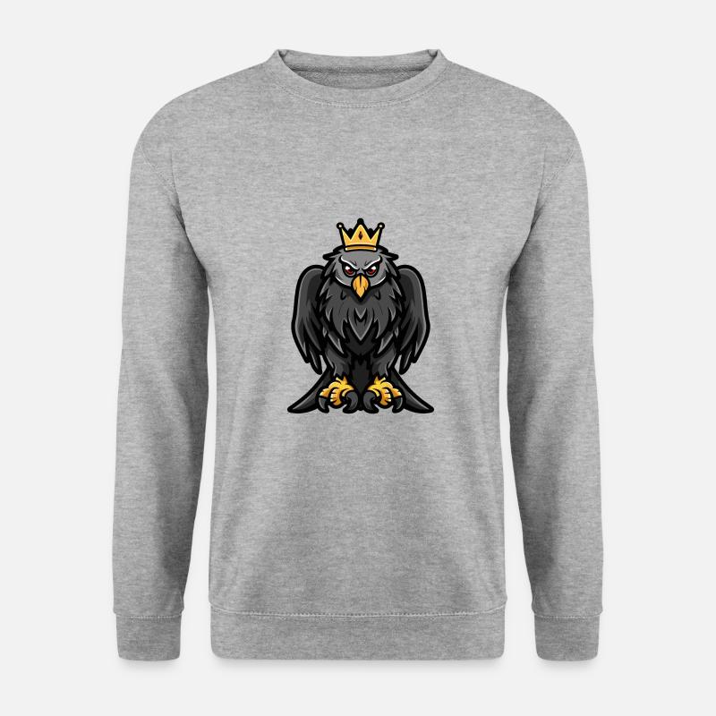 Harpyie Vogel Comic Krone - Unisex Pullover - Weißgrau meliert