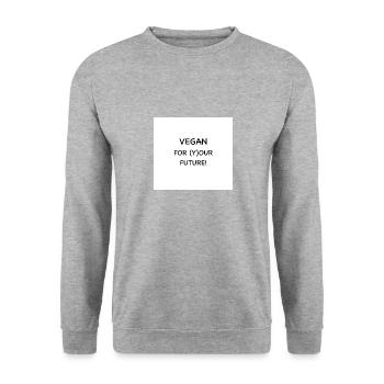 VEGAN LOVE - Unisex Pullover - Weißgrau meliert - Vorne - Alina (178cm) & Michal (187cm)