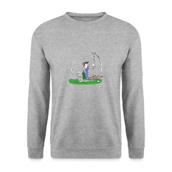 Golfer - Unisex Pullover - Weißgrau meliert - Vorne - Alina (178cm) & Michal (187cm)