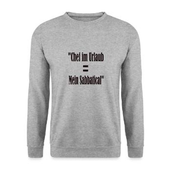 Chef im Urlaub = Mein Sabbatical - Unisex Pullover - Weißgrau meliert - Vorne - Alina (178cm) & Michal (187cm)