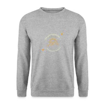 The Portuguese Flower Donkey Madeira - Gift - Unisex Sweatshirt - salt & pepper - Front - Alina (178cm) & Michal (187cm)