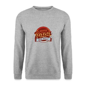 Bester Papa der Welt Shirt - Unisex Pullover - Weißgrau meliert - Vorne - Alina (178cm) & Michal (187cm)