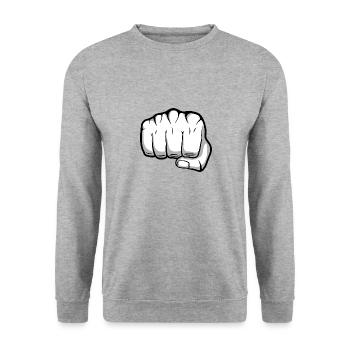 Poing - Sweat-shirt Unisexe - gris chiné - Devant - Alina (178cm) & Michal (187cm)