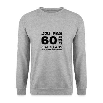 Anniversaire 60 ans - Sweat-shirt Unisexe - gris chiné - Devant - Alina (178cm) & Michal (187cm)