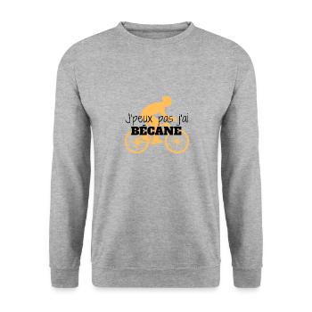 J'peux pas j'ai bécane - Sweat-shirt Unisexe - gris chiné - Devant - Alina (178cm) & Michal (187cm)