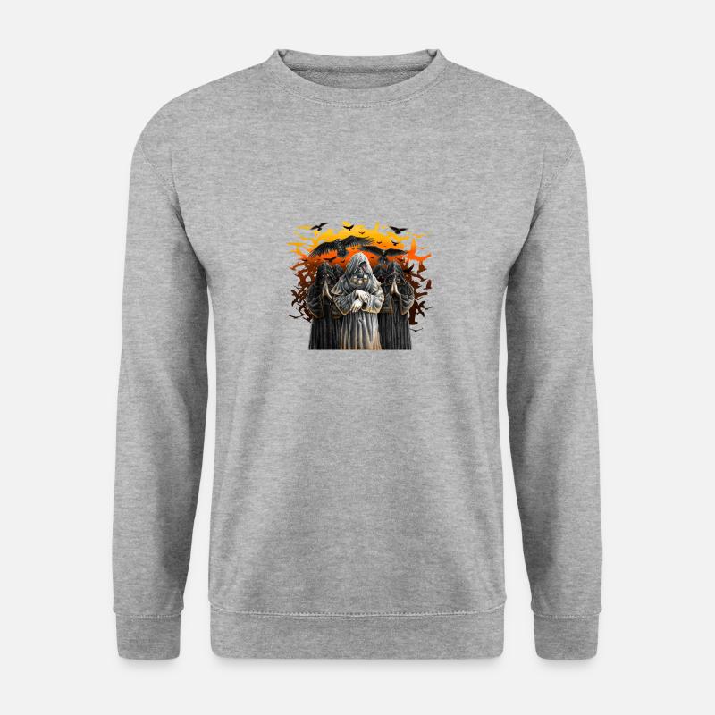 Mönche - Unisex Pullover - Weißgrau meliert