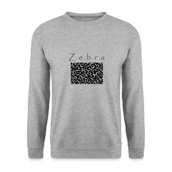 Zebra - Unisex Pullover - Weißgrau meliert - Vorne - Alina (178cm) & Michal (187cm)
