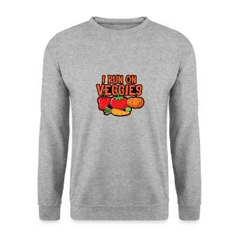 I will be with vegetable farms, vegetarian vegan - Unisex Sweatshirt - salt & pepper - Front - Alina (178cm) & Michal (187cm)