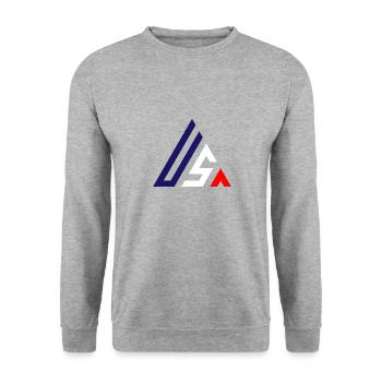 USA - Unisex Pullover - Weißgrau meliert - Vorne - Alina (178cm) & Michal (187cm)