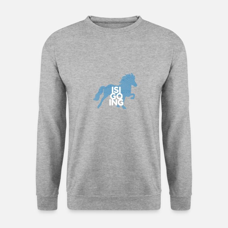 Islandpferd Reiten Isländer easy Going Spruch - Unisex Pullover - Weißgrau meliert