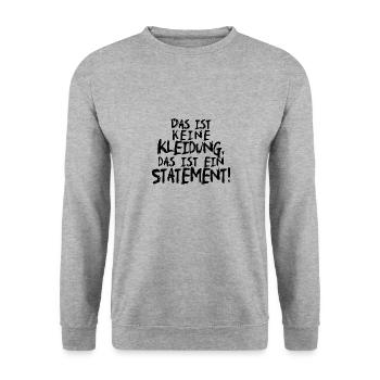 Keine Kleidung schwarz Font Shirt max - Unisex Pullover - Weißgrau meliert - Vorne - Alina (178cm) & Michal (187cm)