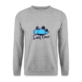 Surfer Surf Surf Surf Planche à vagues Planche à voile - Sweat-shirt Unisexe - gris chiné - Devant - Alina (178cm) & Michal (187cm)
