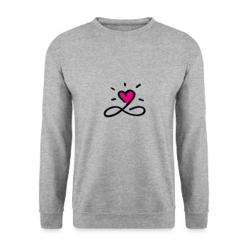 Solo Cuore e importante - Unisex Pullover - Weißgrau meliert - Vorne - Alina (178cm) & Michal (187cm)