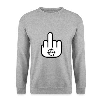 Anarchie - Rock - Punk - Unisex Pullover - Weißgrau meliert - Vorne - Alina (178cm) & Michal (187cm)