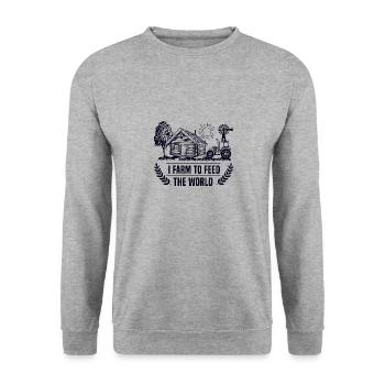 Farmer Farmer Farmer Tractor Farm - Unisex Sweatshirt - salt & pepper - Front - Alina (178cm) & Michal (187cm)