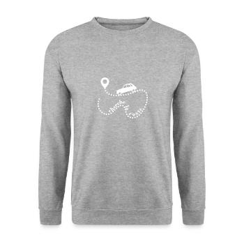 Cherche la route 2 CV - Unisex Pullover - Weißgrau meliert - Vorne - Alina (178cm) & Michal (187cm)