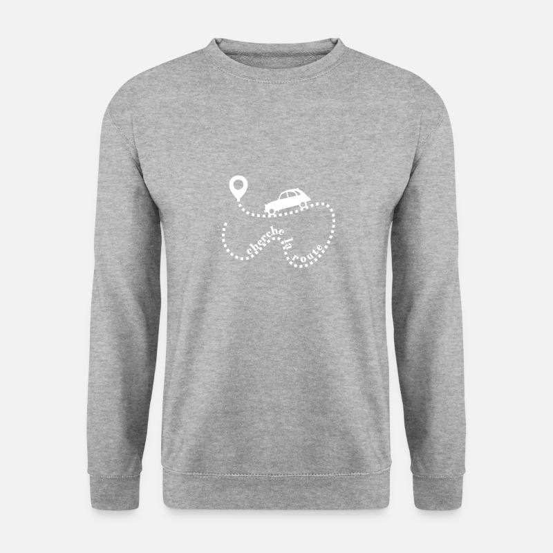 Cherche la route 2 CV - Unisex Pullover - Weißgrau meliert