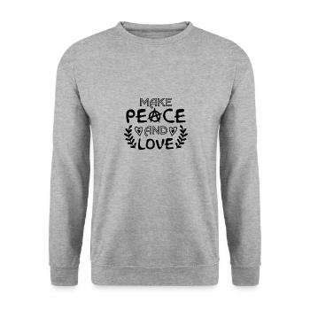 Peace Love Peace Symbol for Love Peace - Unisex Sweatshirt - salt & pepper - Front - Alina (178cm) & Michal (187cm)