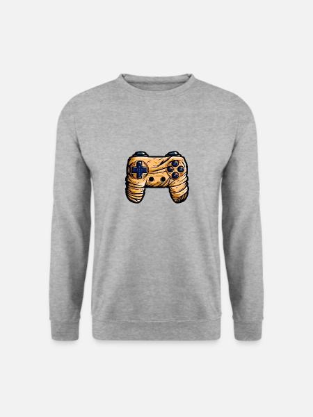 Gamer Controller Joystick Mumie - Unisex Pullover - Weißgrau meliert