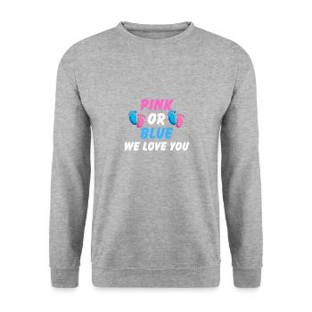 Pink or blue, gender reveal unisex t-shirt - Unisex Sweatshirt - salt & pepper - Front - Alina (178cm) & Michal (187cm)