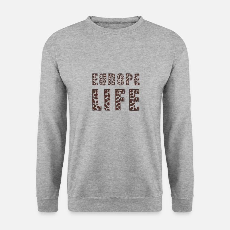 Lynx background EUROPE LIFE - Unisex Pullover - Weißgrau meliert