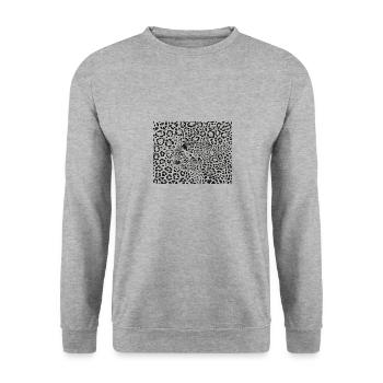 Seamless background Jaguars Latin Panthera onca - Unisex Pullover - Weißgrau meliert - Vorne - Alina (178cm) & Michal (187cm)