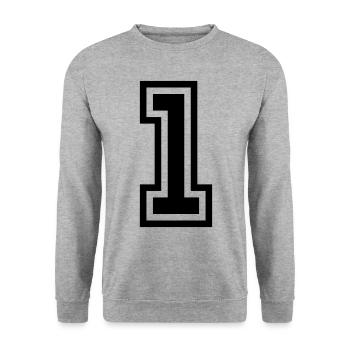 1 symbole numérique - Sweat-shirt Unisexe - gris chiné - Devant - Alina (178cm) & Michal (187cm)