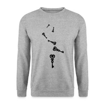 Mariage clé du cœur - Sweat-shirt Unisexe - gris chiné - Devant - Alina (178cm) & Michal (187cm)
