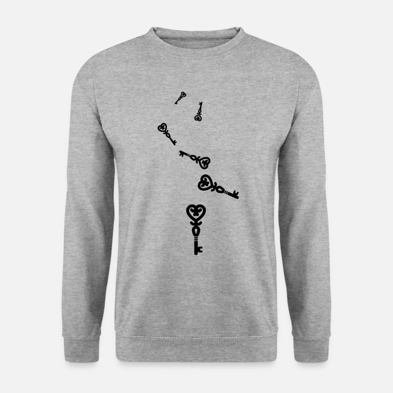 Mariage clé du cœur - Sweat-shirt Unisexe - gris chiné