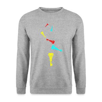 Mariage au cœur clé - Sweat-shirt Unisexe - gris chiné - Devant - Alina (178cm) & Michal (187cm)