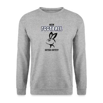 Football Ostern Footballer Oster Outfit - Unisex Pullover - Weißgrau meliert - Vorne - Alina (178cm) & Michal (187cm)