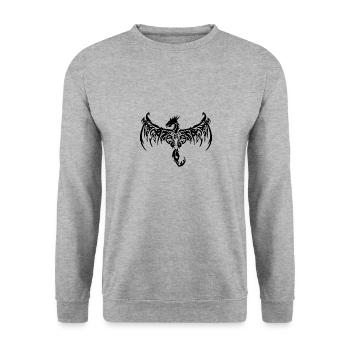 Dragon Tribal - Sweat-shirt Unisexe - gris chiné - Devant - Alina (178cm) & Michal (187cm)