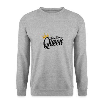 Birthday Queen - Unisex Pullover - Weißgrau meliert - Vorne - Alina (178cm) & Michal (187cm)