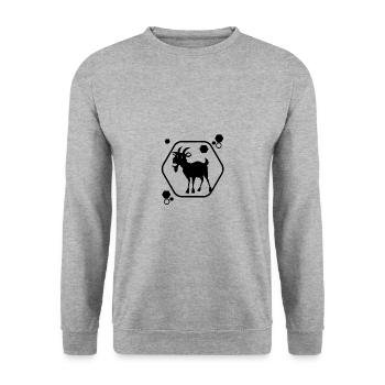 Ziege - Bock Geiß Bauernhof Zoo Urlaub - Unisex Pullover - Weißgrau meliert - Vorne - Alina (178cm) & Michal (187cm)