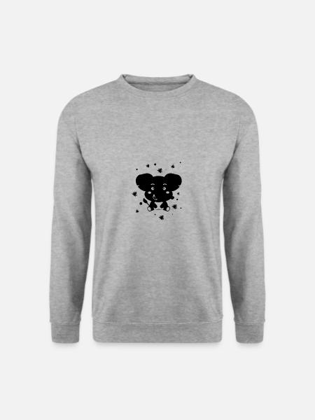 kleiner Elefant - Zootiere - Tierfreund - Unisex Pullover - Weißgrau meliert