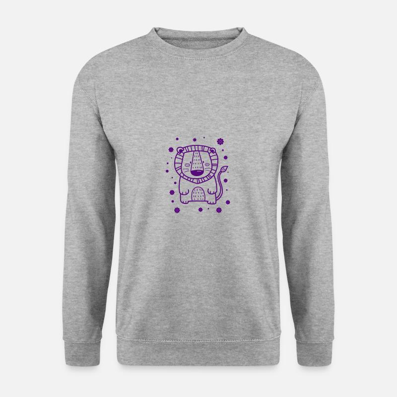 kleiner Löwe - Unisex Pullover - Weißgrau meliert