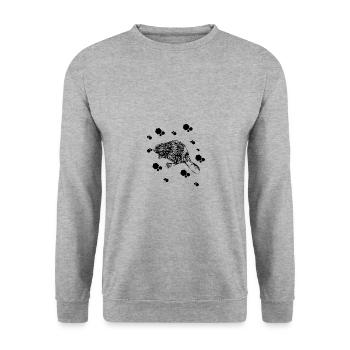 Marten - Ermine - Weasel - Unisex Sweatshirt - salt & pepper - Front - Alina (178cm) & Michal (187cm)