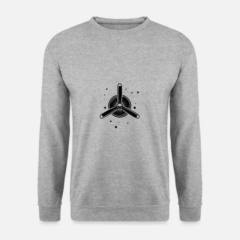 Flugzeug - Propeller - Turbine - Unisex Pullover - Weißgrau meliert